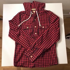 Hollister Hooded Plaid Shirt